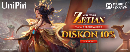 Dapatkan Hero Baru Zetian dan Auto Diskon 10% Setiap Top Up Diamonds MLBB Pakai QRIS!
